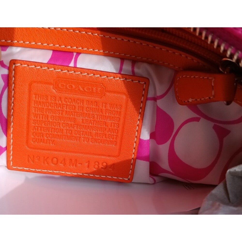 Y2K Hot Pink Hamptons Tote Orange Trim Chocolate Brown Accents Never Carried - Picture 8 of 12